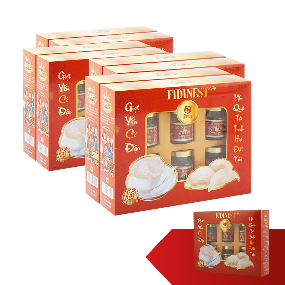 Combo 8 hộp nước yến đường phèn FIDINEST + 1 hộp nước yến đường phèn FIDINEST