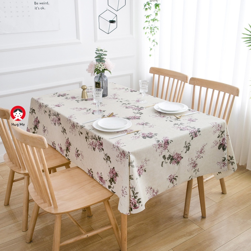 Khăn trải bàn bằng PVC chống thấm nước họa tiết hoa hồng màu kép sang trọng cho nhà hàng