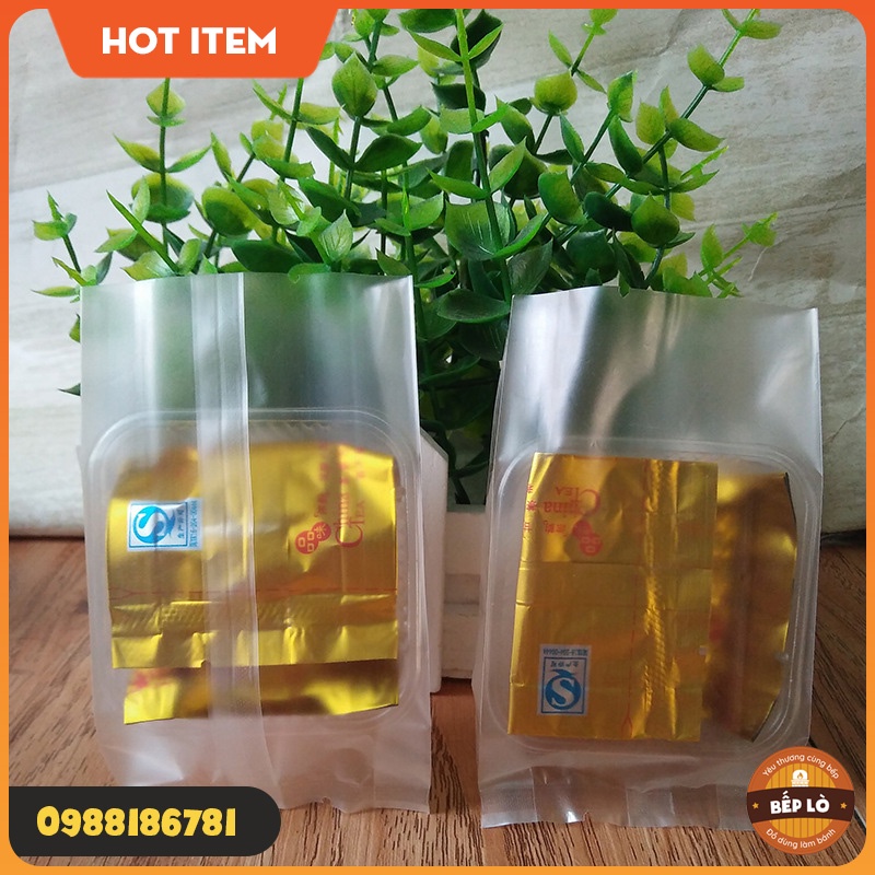 Túi bánh trung thu túi trà hoa mẫu túi mờ XINH XẮN - 1 set 100 túi