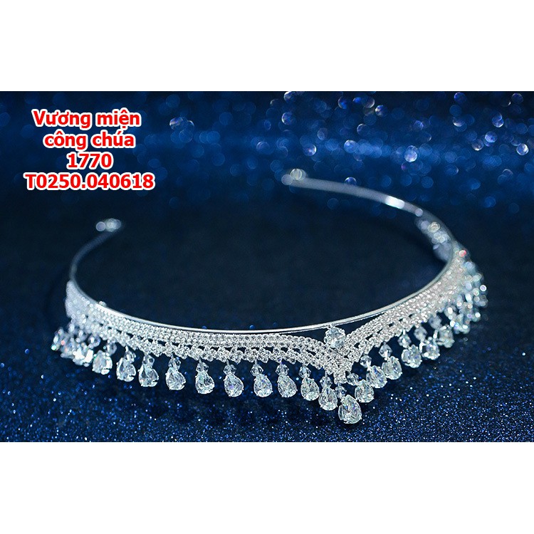 Vương miện cô dâu công chúa dùng trong nhà thờ kết hợp voan tuyệt đẹp