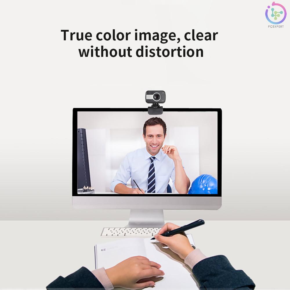 Drive-free USB Webcam 480P Manual Focus Web Camera Built-in Microphone Desktop Laptop Camera with LED Fill Light Lamp