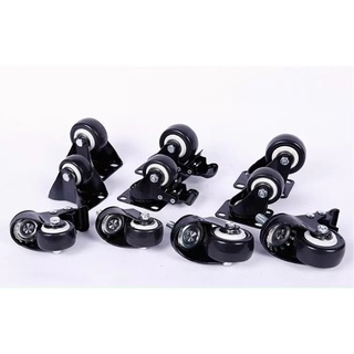 Bánh xe đẩy viền đen loại 4cm, 5cm loại xoay 360 độ và có khóa, banh xe đầu vít 4cm loại xoay, khóa vít M10