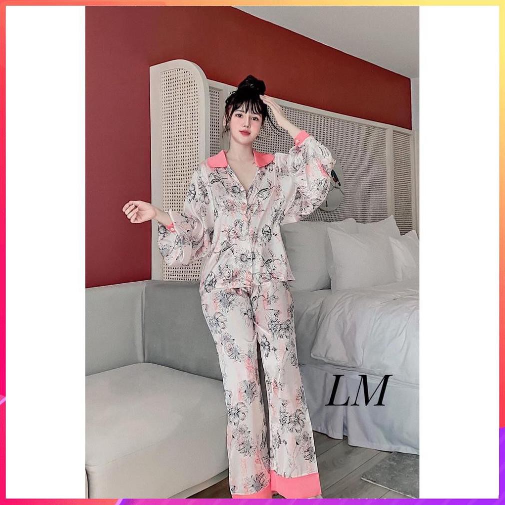 [FreeShip – Xả kho] Pijama Lụa Cao Cấp|Đồ Ngủ Pijama Đẹp Chất Xịn Xò Mã PI 01785 - Chocochip Shop  ྇