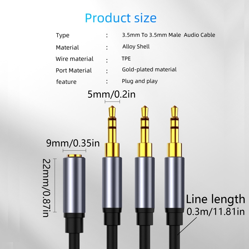 Dây Cáp Nối Dài Tai Nghe Cổng 30cm 3 5-3x 3 5mm