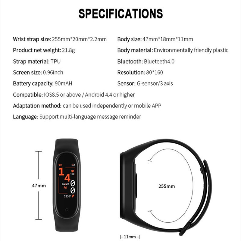 【Ready Stock】Xiaomi IP67 Waterproof M4 Smart Watch Mi Band 4 Fitness Tracker Watch Heart Rate Sport Bracelet Blood Pressure Smartband Monitor Health Wristband