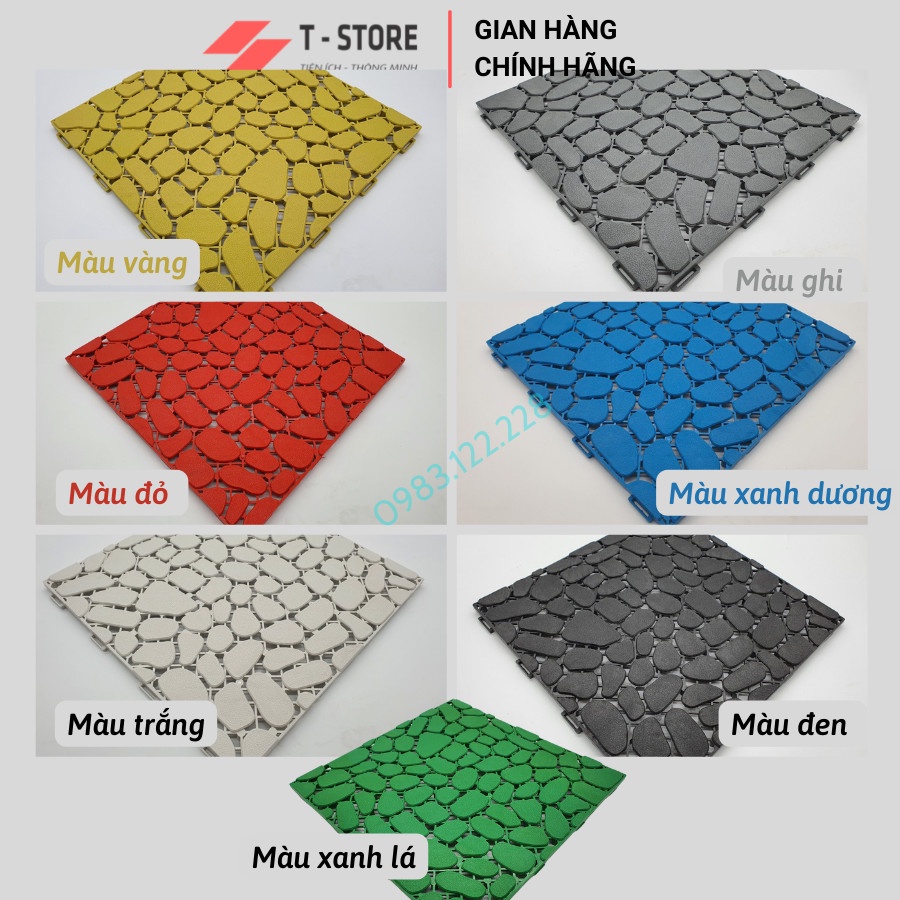 Vỉ Nhựa Lót Sàn Ban Công Bản To 31cm 31cm Kiểu Viên Sỏi. Tấm nhựa lót sàn