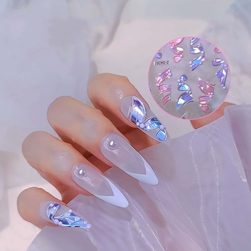 [Hàng mới về] Tờ miếng dán trang trí móng tay nghệ thuật kiểu ruy băng nhiều màu sắc tùy chọn 5D DIY thời trang