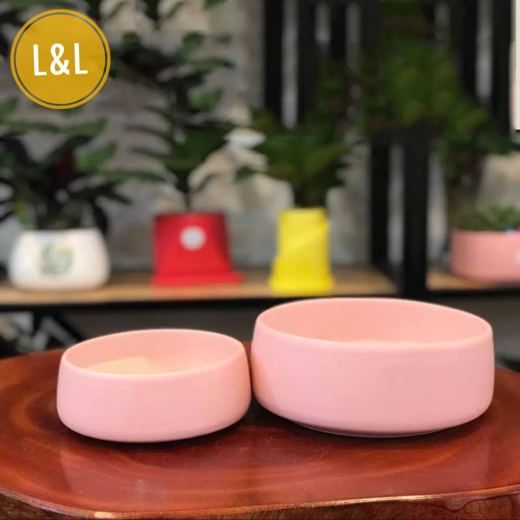 COMBO 02 Chậu sứ Bát Tràng Hình Kim Cương miệng rộng trồng cây Để Bàn, Cây Nội Thất, Sen Đá, Xương rồng, Cây Bonsa