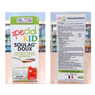 Thực Phẩm Bảo Vệ Sức Khỏe Special Kid Soulag' Doux (Calm' Relieve) (Nhuận tràng, chống táo bón) - Chai 125ml