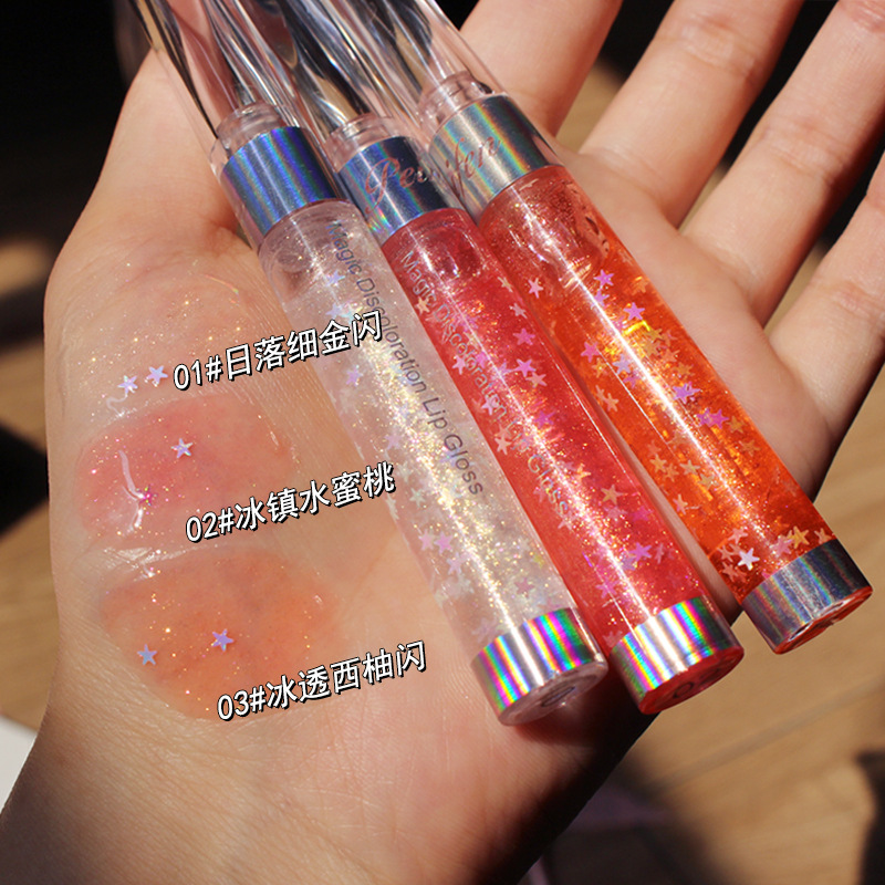 Dudu lip gloss transparent water glass lip pearlescent flashing moisturizing lip glaze lip gloss P7205 SAYANG