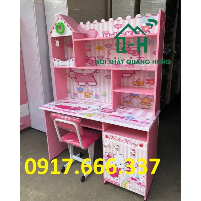 BỘ BÀN HỌC SINH NHỰA ĐÀI LOAN 1M2X1M7X45CM KITTY CHO BÉ