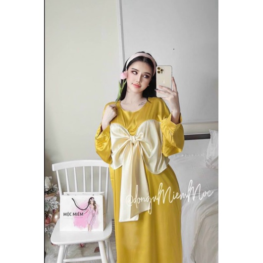 Đầm ngủ Đầm xuông nữ chất lụa Latin mềm mại &lt;70kg Siêu Sang