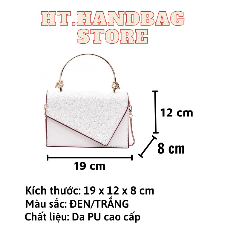 Túi đeo chéo nữ đẹp hàng cao cấp phối kim tuyến phù hợp đi dự tiệc, sự kiện