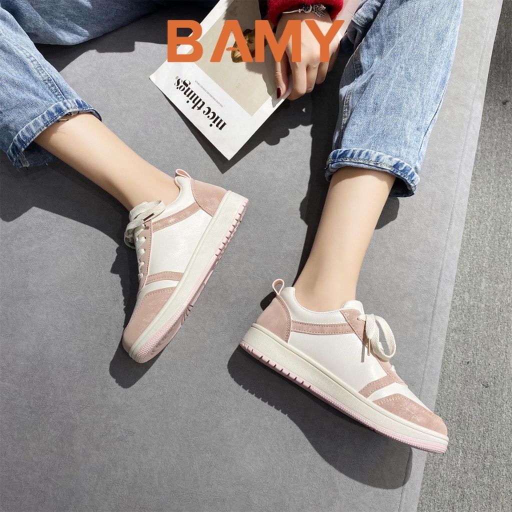 Giày thể thao nữ hình mặt gấu, Giày Sneaker nữ BAMY đế bánh mì dáng basic cao 3 phân