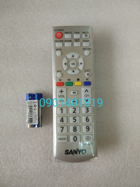 Điều khiển Tivi LCD Sanyo màu bạc.( Hàng sịn xò )