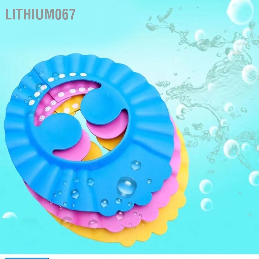 Lithium067 Mũ tắm cho bé Đa năng có thể điều chỉnh chống thấm nước gội đầu trẻ sơ sinh Trẻ mới biết đi em