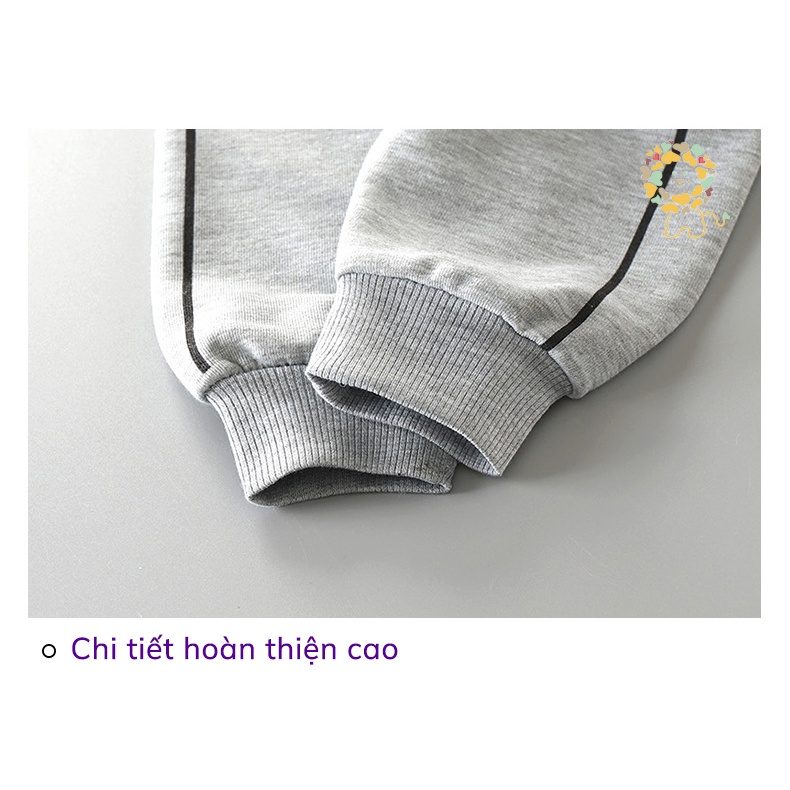 Quần dài cho bé quần nỉ bé trai chất da cá 1 lớp hàng thu đông 2022