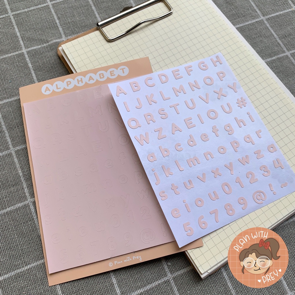Sticker Alphabet bảng chữ cái trang trí sổ, bullet journal, toploader | Designed by Plan With Prey