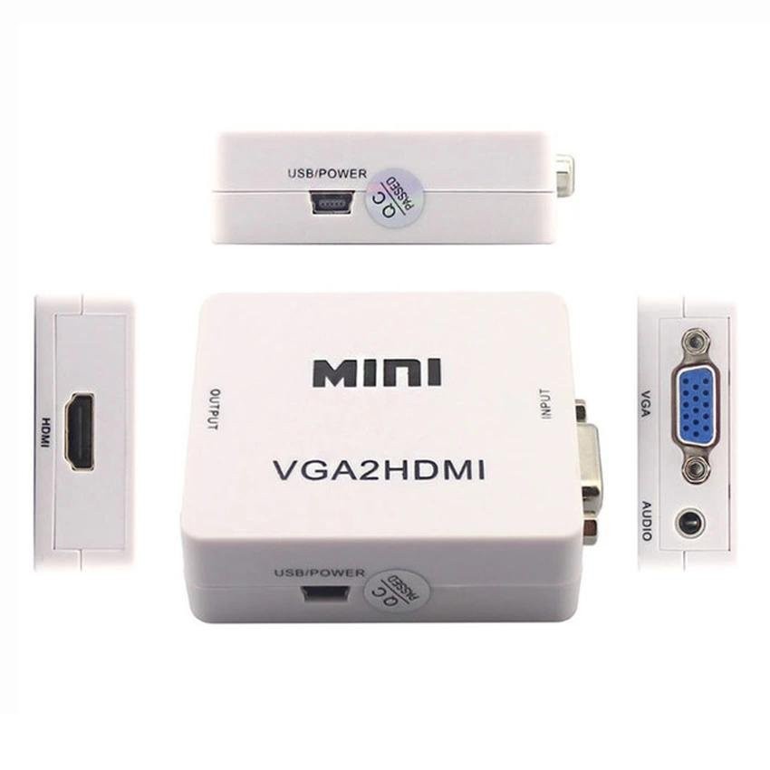 Bộ chuyển tín hiệu từ VGA sang HDMI loại nhỏ OEM (Trắng) -dc896