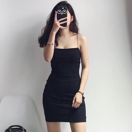 Đầm 2 dây ôm body sợi mảnh 🍓váysợi bún, tôn dáng, sexy, stye ulzzang, giá rẻ XUONGMAYSIGIARE