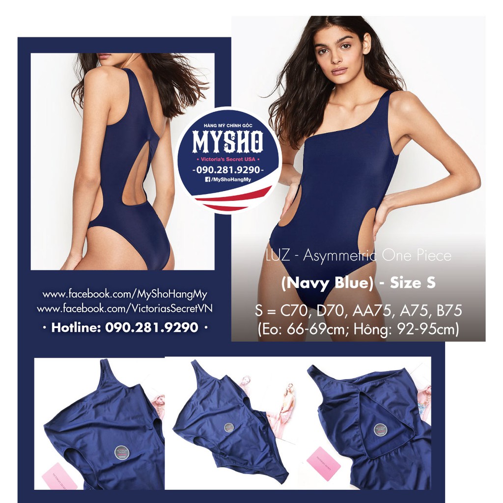 [Size S] Áo tắm Sexy, sẻ vai gợi cảm với màu xanh Navy, Navy Blue | BigBuy360 - bigbuy360.vn