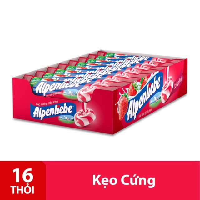 Kẹo cứng alpenliebe vỉ 16 thỏi hương dâu - 1026195