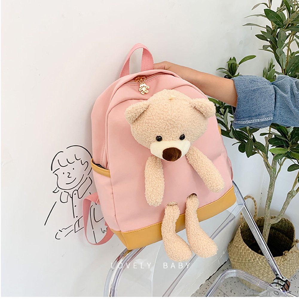 [LOẠI A] Balo gấu size to , đi học cấp 1 ,2 ,3 , đi du lịch,mini nhỏ xinh cute dễ thương vải canvas đính gấu