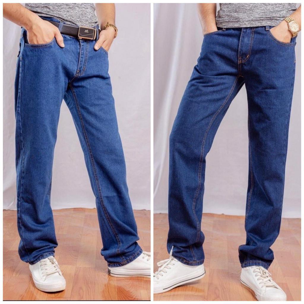 Quần Jean Nam Ống suông vải jean cotton mềm mịn form chuẩn 3 màu: xanh biển,xanh đậm,xanh đen