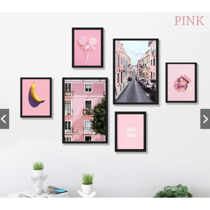 Bộ 6 Tranh Treo Tường Tráng Gương Ghép Họa Tiết Đơn Giản Trang Trí Phòng Làm Việc Home Stay Phòng Khách Quán Trà Chanh