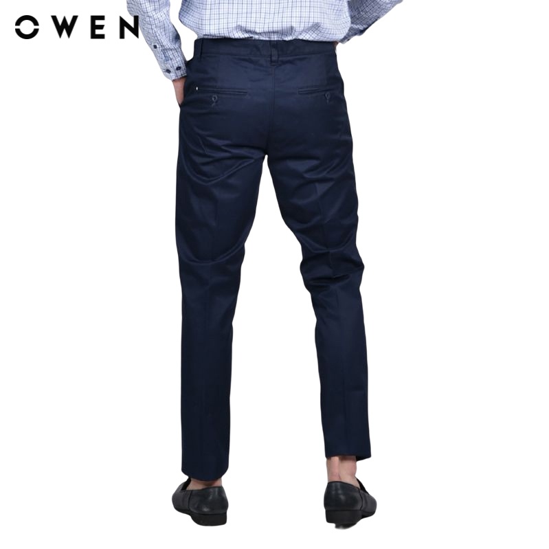 Quần khaki nam Owen Cotton Slim Fit Xanh navy - QKSL22230