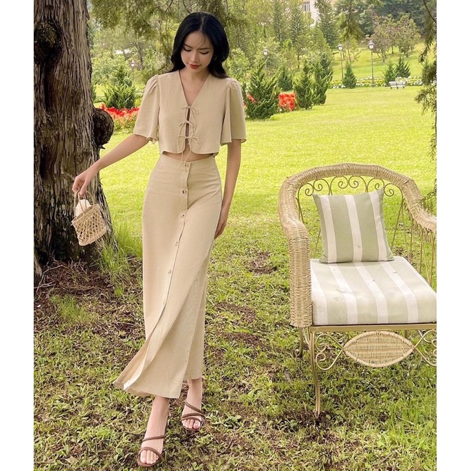 TOURNESOL SET | SET ÁO CROPTOP KÈM CHÂN VÁY MAXI NỮ TÍNH