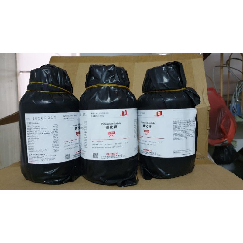 Hóa chất : Potassium iodide KI kali iot 500g/chai