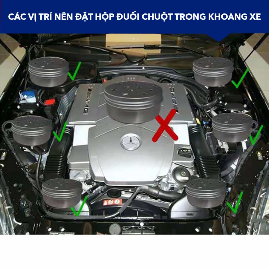 Thuốc đuổi chuột ô tô dạng hộp, Thuốc diệt chuột để trong khoang xe, Sáp đuổi chuột hương liệu tự nhiên