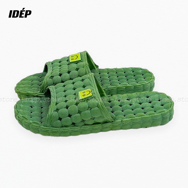 𝐢𝐃É𝐏 𝐃𝐋𝟏𝟐𝟐 Dép Nhựa lỗ tròn mặt cười Nam Nữ đi trong nhà tắm chất cao su mền chống trơn trượt