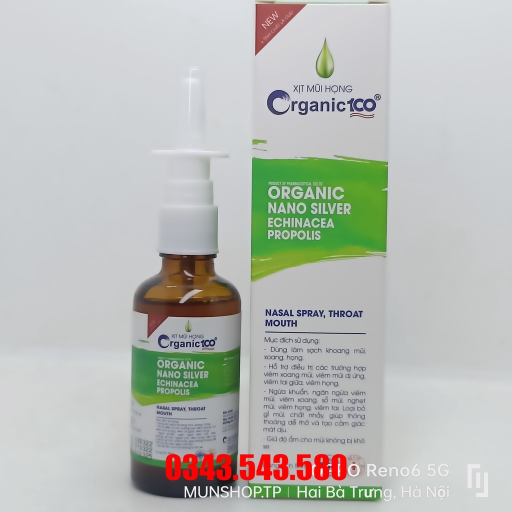 XỊT MŨI HỌNG ORGANIC 100 chai 50ml