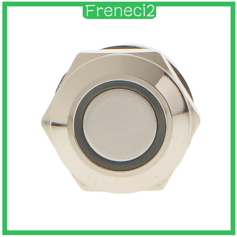 Nút Nhấn On / Off Tích Hợp Đèn Led Xanh Dương 12v Bằng Thép Không Gỉ 12mm