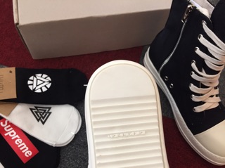 [ Tặng Vớ + Ảnh Thật ] Giày Rick Owens High R.E.P Thường