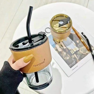 Cốc thủy tinh chịu nhiệt, ly thủy tinh pha cafe cao cấp có nắp đậy