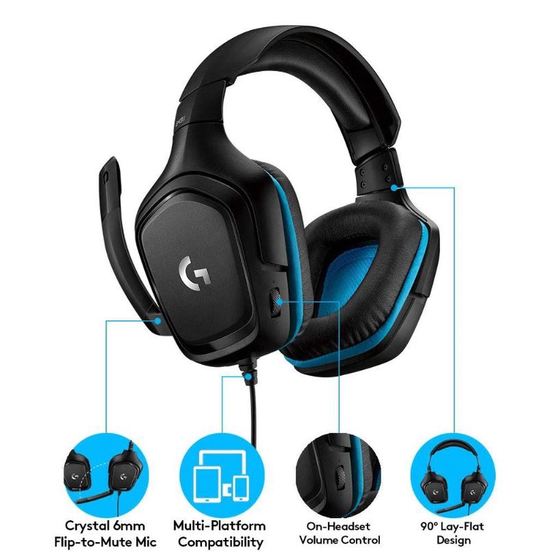 Tai nghe Gaming Logitech G431 âm thanh vòm 7.1 - Hàng Chính Hãng