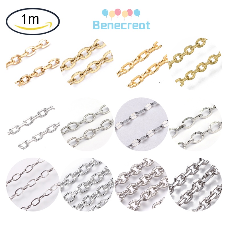 Dây Xích Inox 304 1m Mạ Vàng Nhiều Màu Sắc Dùng Làm Trang Sức Tiện Dụng