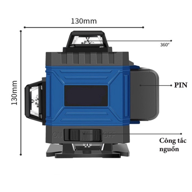 Máy cân mực bắn cốt máy cân bằng laser MAKITA 12 tia xanh laze có điều khiển, sạc, chân đế máy, hộp nhựa