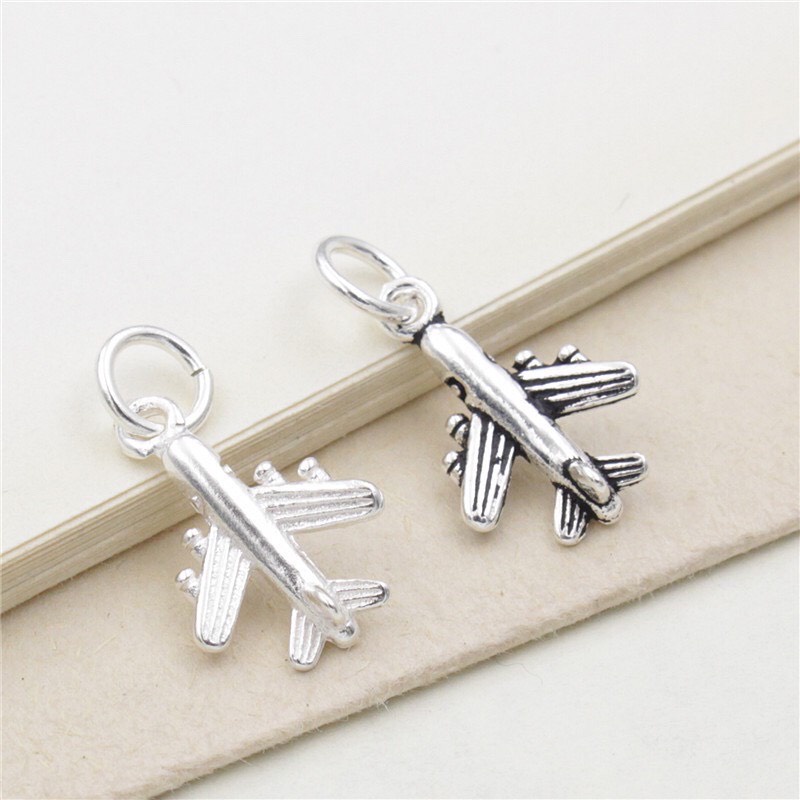 Charm máy bay bạc S925,charm treo máy bay bạc Thái S925 Minh Tâm Jewelry