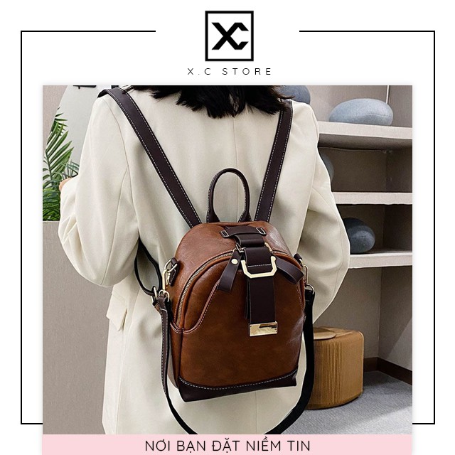 [RẺ NHẤT SHOPEE] Balo da nữ kiêm túi đeo vai nữ XC-1204. kiểu dáng hàn quốc, thời trang công sở cao cấp