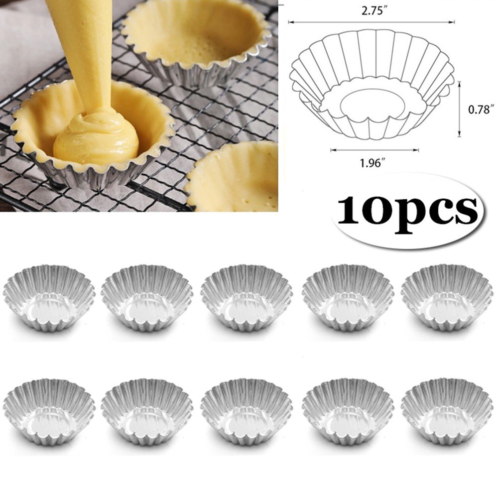 Epoch Khuôn Làm Bánh Tart Trứng Chống Dính Hình Bông Hoa Nhiều Màu Có Thể Tái Sử Dụng