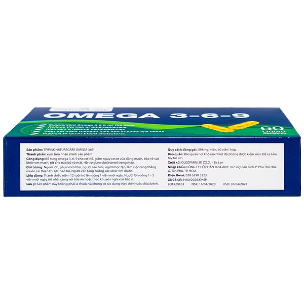 OMEGA 3-6-9 NATURECARE Viên Uống Bổ Sung Omega 3,6,9 Hộp 60 Viên