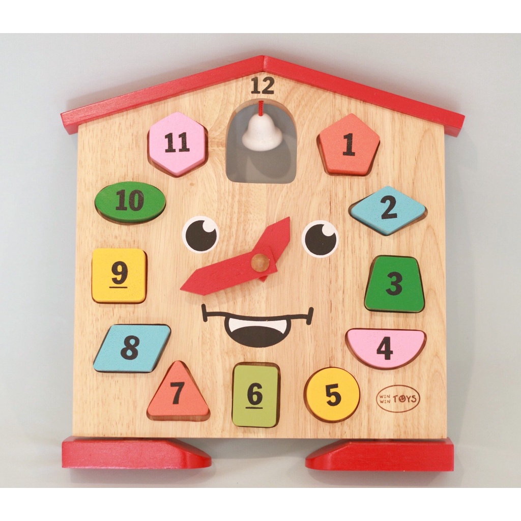 Đồ chơi gỗ đồng hồ Winwintoys Hỗ trợ bé nhận biết giờ giấc các số luyện đôi tay khéo léo của bé trong việc lắp ghép