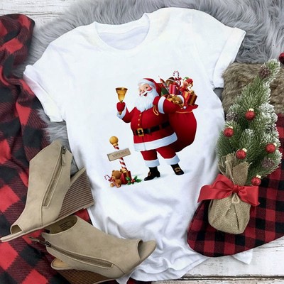 Áo thun nam nữ in hình ông già Noel tuần lộc form rộng vải mềm mại nhiều mẫu mã