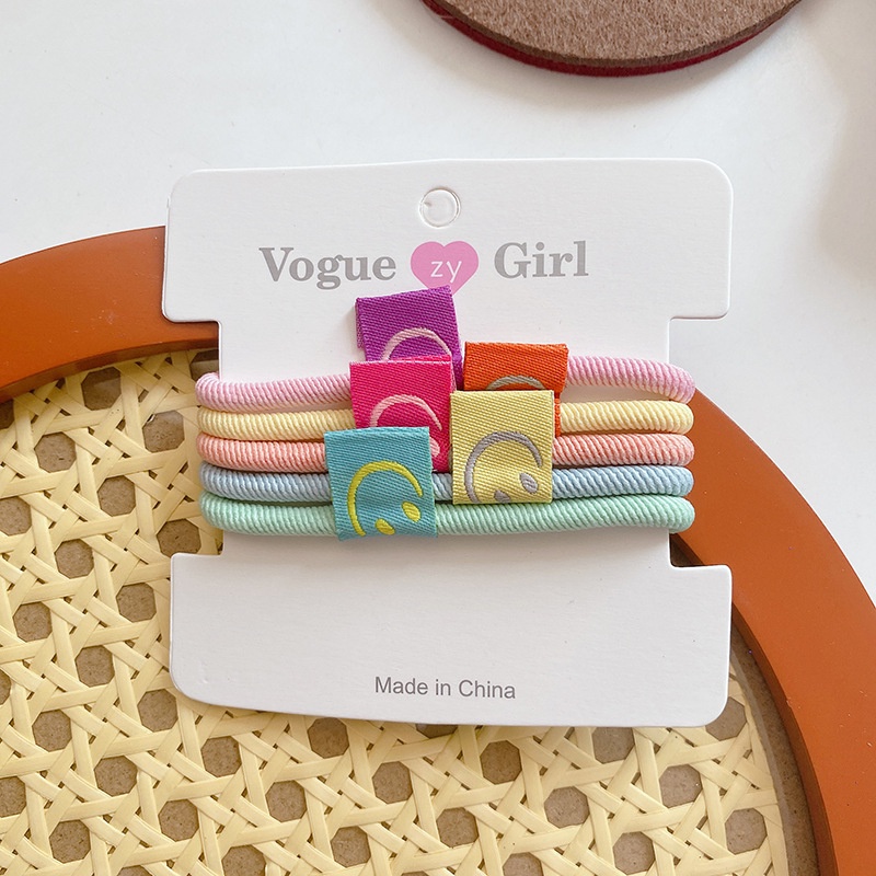Set 5 dây buộc tóc cao su nhiều màu sắc đơn giản phong cách Hàn Quốc cho nữ