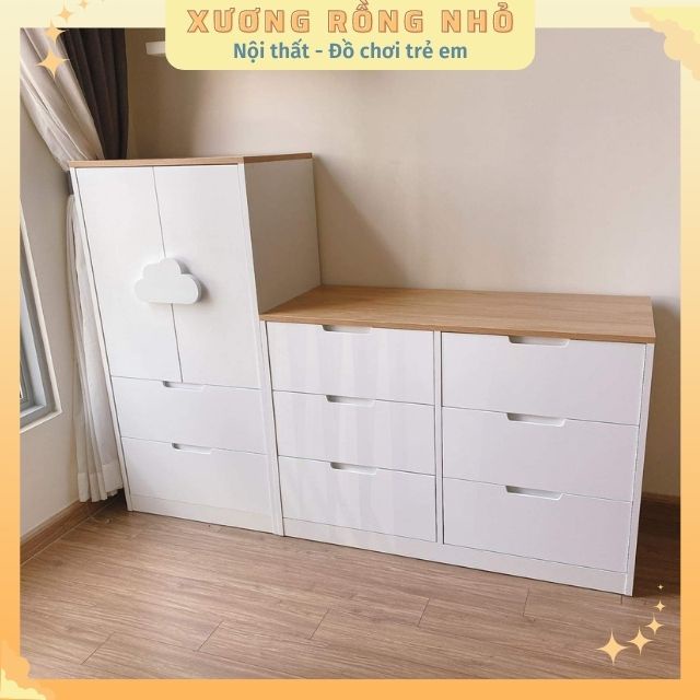 Bộ tủ quần áo trẻ em Xương Rồng Nhỏ, Tủ quần áo cho bé trai, bé gái, màu sắc theo yêu cầu