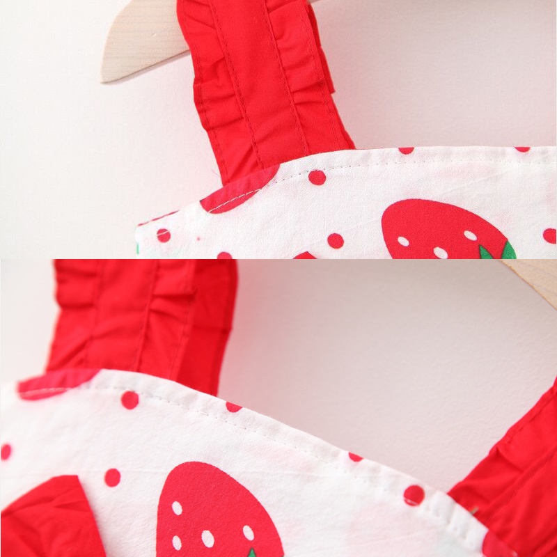 Đầm Thời Trang In Hình Quả Dâu Xinh Xắn Cho Bé Gái akku